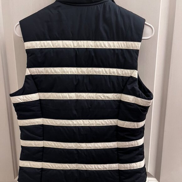 Nautica Women's Navy and White Striped Vest With Embellished anchor snaps Small - Picture 13 of 16